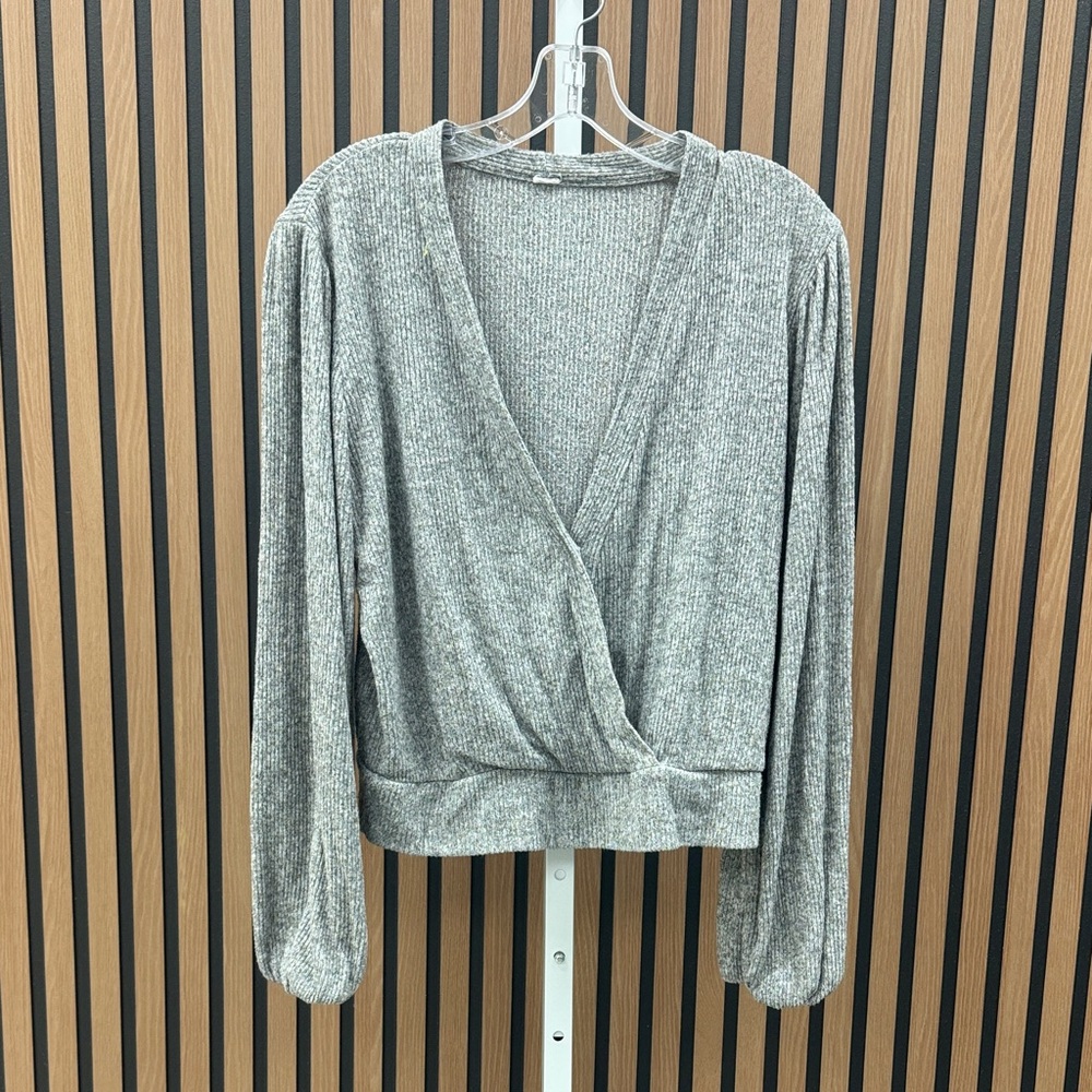 Gray Wrap Sweater